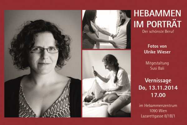 Flyer Fotoausstellung Hebammen im Portrait